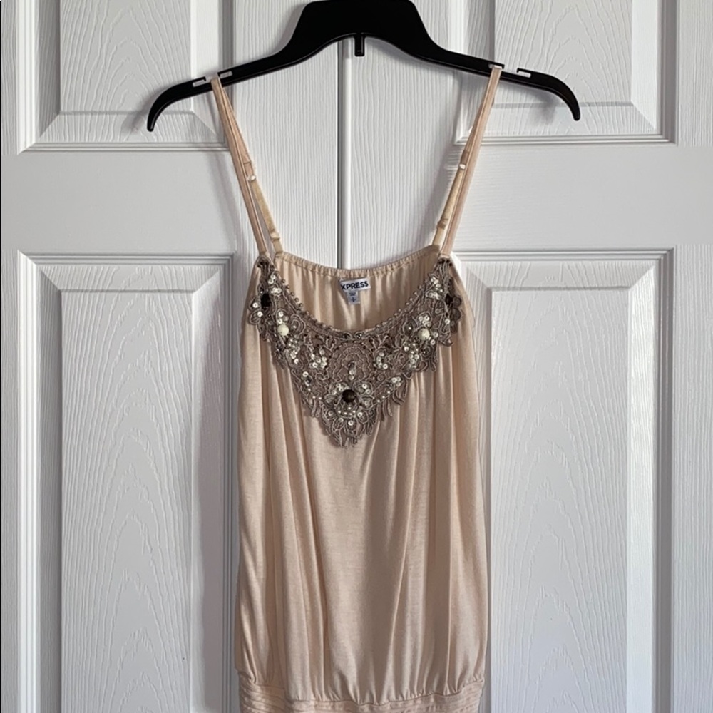 Size small Express Tank with sequin & bead details